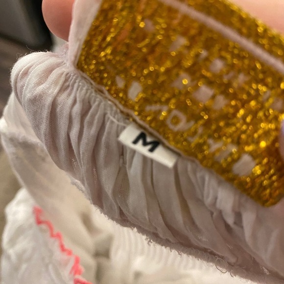 Las Noches IBIZA by Eric & Jack Womens Cream Floral Peasant Tunic Dress Medium - Picture 11 of 12